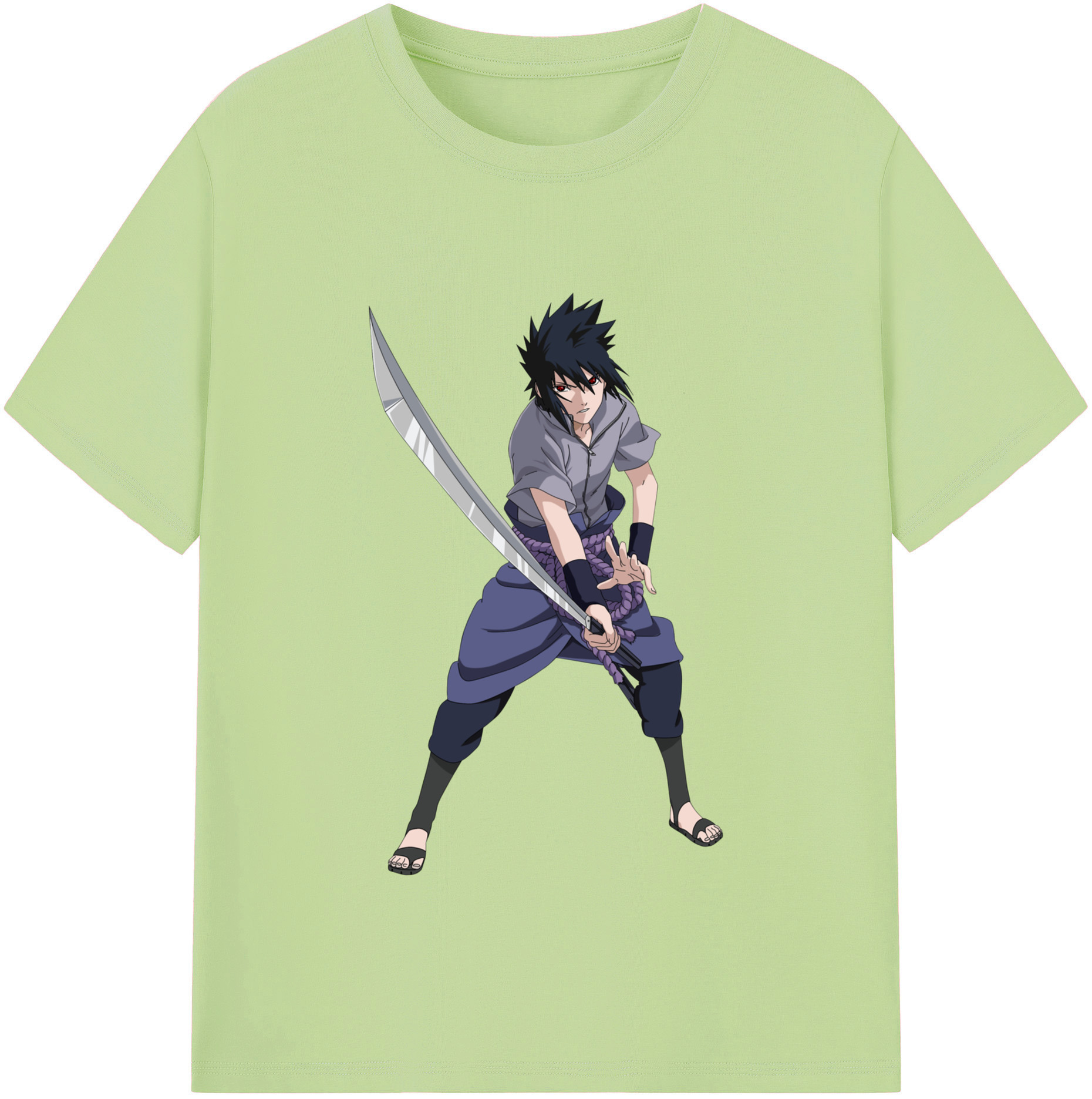 （画像用） NARUTO -ナルト- うちは サスケ Uchiha Sasuke 綿100％半袖Tシャツ（フロントプリント）